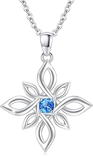 Celtic Knot Necklace 925 Sterling Silver Good Luck Witch Knot Pendant Necklace Celtic Knot Pendant with Triquetra Trinity Irish Celtic Jewelry Gift for Women Girls