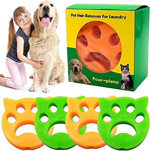 4 Pack Pet Hair Remover for Laundry Lint Catcher Laundry Hair Catcher for Washing Machine Reusable Dog Hair Remover for Laundry Dog Hair Catcher for Washer ,Dryer ,Bedding,Clothes