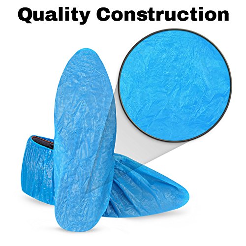 MIFFLIN Disposable CPE Shoe Covers (300 Pieces) Waterproof Durable Boot Covers Shoe Protector Booties One Size Fits Most