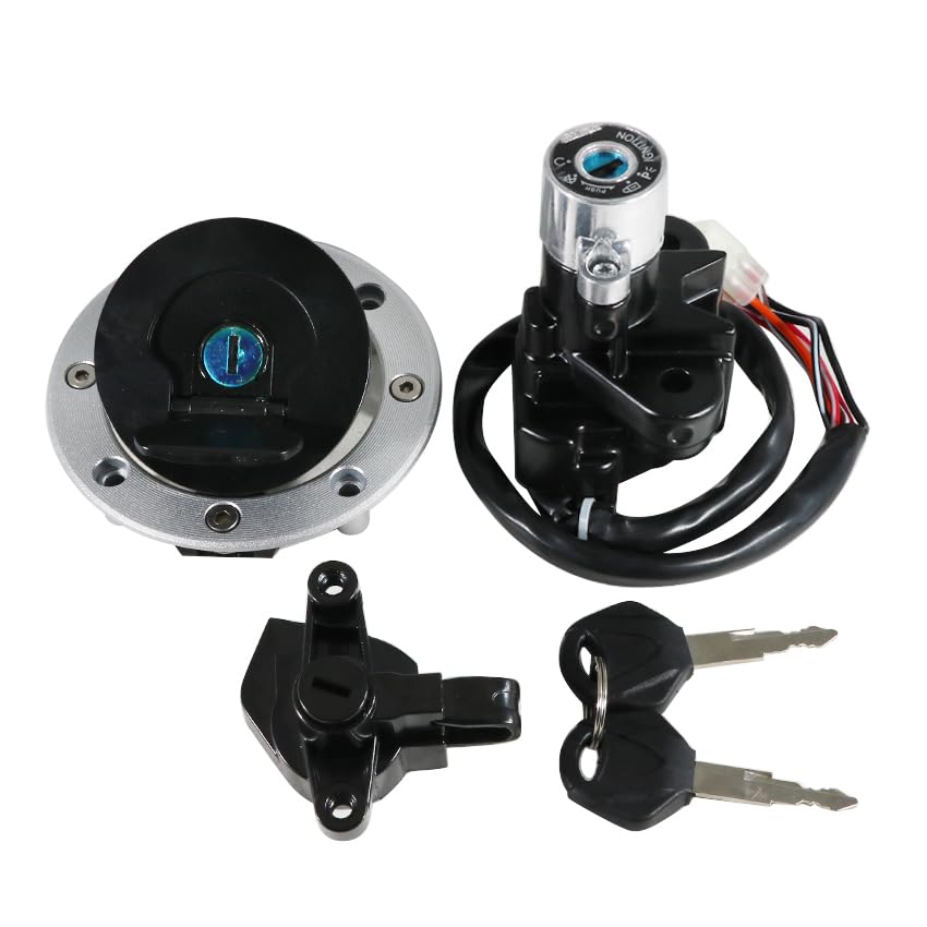 Ignition Switch Fuel Gas Cap Seat Lock Keys Replacement Kit for Suzuki GSF600 Bandit 1995-2004, for Suzuki GSF1200 Bandit 1997-2005