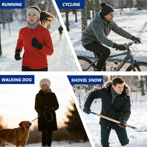 VyxStelyndric Winter Fahrradhandschuhe Herren Damen, Wasserdicht & Winddicht, mit Reißverschlusstasche & Touchscreen-Funktion, Thermo Winter Handschuhe für für MTB, Rennrad