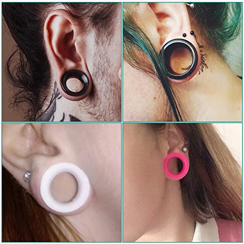 Freedom Fashion Plugues de túnel de silicone flexível com alargador duplo (vendidos por par), Silico