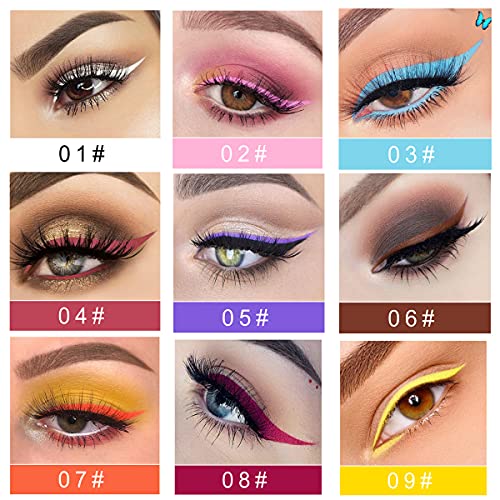 Matte Liquid Eyeliner, OCHILIMA Color Gel Eyeliner, Great Versatility Liquid Eyeliner Long Lasting Makeup Waterproof High Pigmented Colorful Eye Liner Pen for Women Girls (01# White) - Image 5