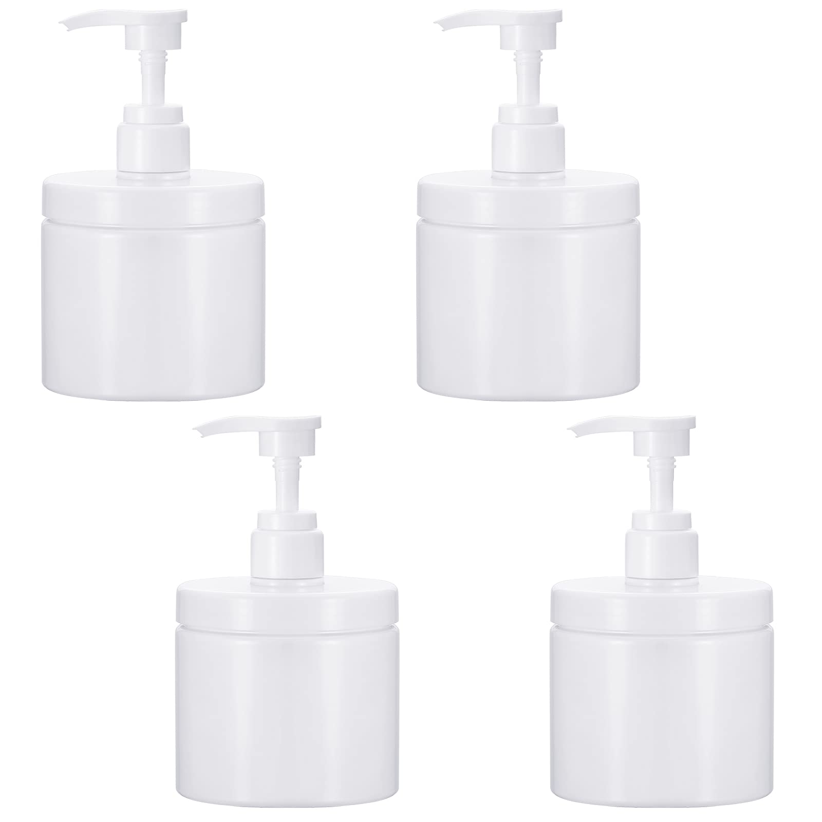 Plastikowe butelki z pompką, dozownik 500 ml, dozownik szamponu i odżywki, do wielokrotnego napełniania, pusty dozownik balsamu z pompką, do podróży, pod prysznic, mydło eteryczne (białe)