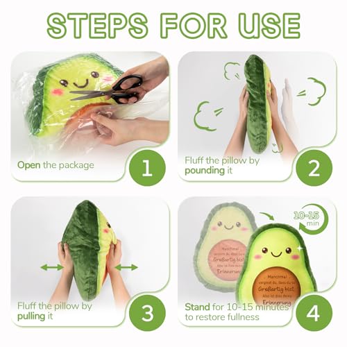 Juratar Geschenk für Frauen Süßes Avocado ZierKissen, Geburtstagsgeschenk für Frauen, Mutmach Geschenkidee für Freundin, Kollegin, Schwester, Tochter, Mama, Positiv Avocado Geschenk