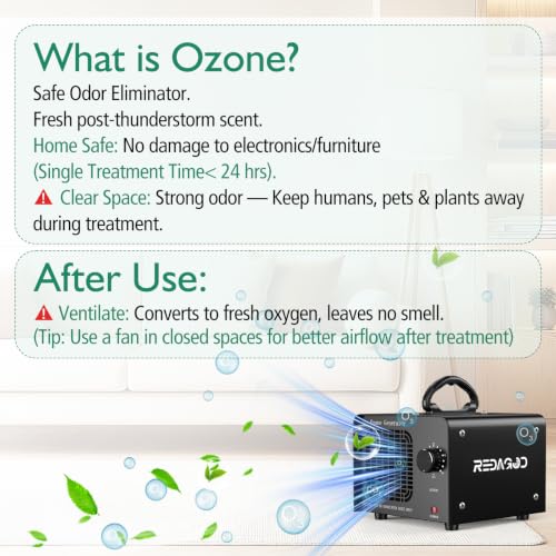 Redagod Ozone Generator Machine 4000 sq ft 120 Min Timer Black - image 6