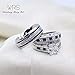 wedding ring set Two Rings His Hers Couples Matching Rings Women's 2pc White Gold Filled CZ Wedding Engagement Ring Bridal Sets Men's Stainless Steel Wedding Band
