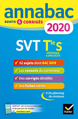Annales Annabac 2020 SVT Tle S: sujets et corrigés du bac   Terminale S