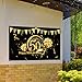 Blulu 50th Anniversary Birthday Decorations 1975 50th Party Black Gold Background 72.8 x 43.3 Inch Wedding Anniversary Birthday Party Photo Background Cake Table Extra Large Wall Decor Props(Style B)