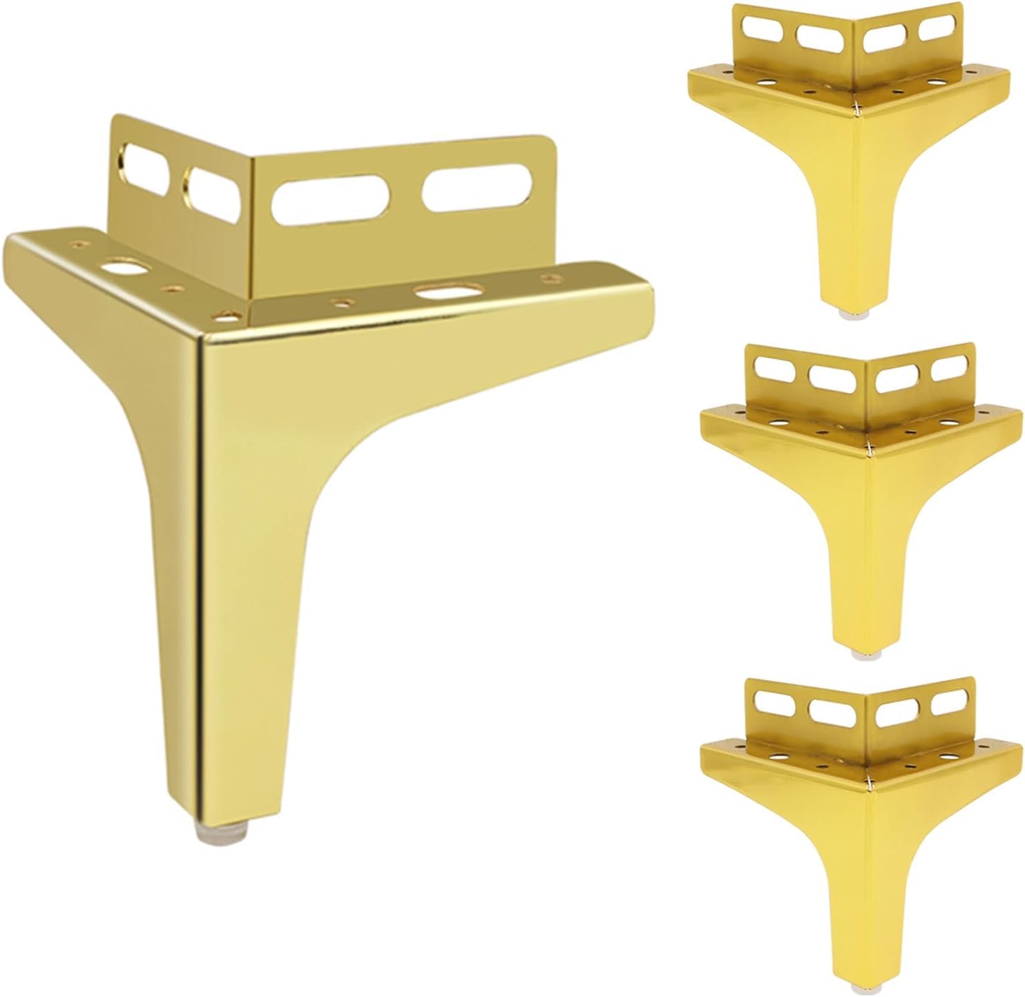 Rhllvj Gold Set Of 4 Modern Metal Triangle Furniture Feet Diy Replacement Feet For Furniture Upholstered Chairs Nightstands(,10Cm(3.9In))