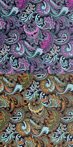 Image of 8 inch 50pcs Cotton Fabric Squares for Sewing Quilting SuppliesDark Paisley | Good quality fat quarters fabric bundles 100% cotton beautiful patterns fabric squares perfect for quilting projects