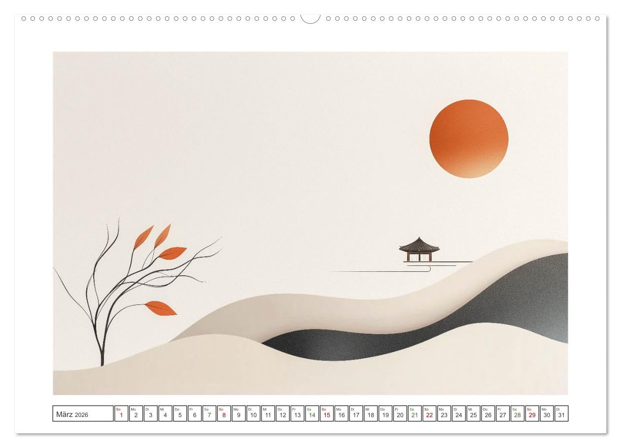 Japandi-Design (hochwertiger Premium Wandkalender 2026 DIN A2 quer), Kunstdruck in Hochglanz: Die Verbindung von Minimalismus und Gemütlichkeit ... und zeitlos elegant ist. (CALVENDO Kunst)