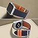 MroTech 38mm/40mm Leather Band Single Tour Men Women Loop Leather Replacement Wristband Compatible with iWatch Series 4 40 mm and 38 mm Series 3 Series 2 Series 1, Indigo/White/Orange