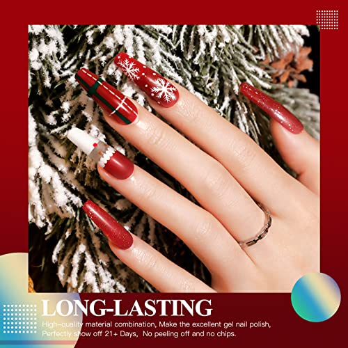 RSTYLE UV Nagellack Set, 2 Farben 15ML UV Nagelstudio Set Gel Nagellack Schwar Rot Mehrfarbig Ablösbarer Nagelgel… – Bild 2