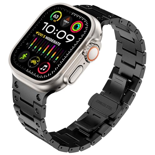 KADES for Apple Watch Band 38mm 40mm 41mm, iwatch Metal Link Bracelet Band for Apple Watch SE2022 SE Series 9 8 7 6 5 4 3 2 1 (Black)