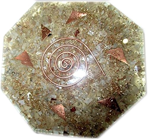 Jet New Moonstone Orgone Octagon Vastu Plate Energy Generator Crystal Gemstones Image is JUST A Reference.
