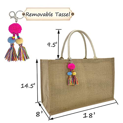 Hibala Woven Large Beach Bag Straw Beach Tote Handmade Weaving Shoulder Tassel Bag Handbag4