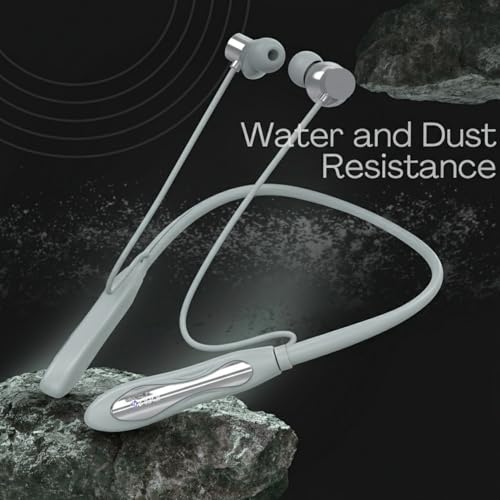 Image of inear Launch DJ-M10 Wireless Neckband Bluetooth Earphones, 50H Playtime, Dual Pairing, Type-C Fast Charging, HD Sound with Deep Bass, Voice Changer, Magnetic Earbuds,in-Ear Headphones with Mic | Grey
