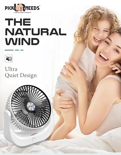 Image of Pick Ur Needs USB Rechargeable Portable Foldable Small Standing Electric Mini Fan 3 Speed Mode For Home, Bedroom, Office