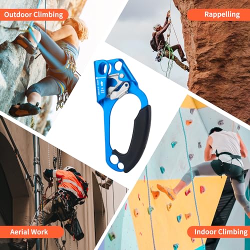 Image of NewDoar Right Hand Ascender Rock Climbing Tree Arborist Rappelling Gear Equipment CE Certified Rope Clamp for 8~12MM Rope(Right Hand)