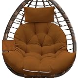Bextile Hanging Chair Cushion，Thicken Egg Chair Cushion, Hanging Basket seat Cushion, with Headrest (G)