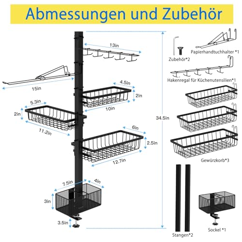 Grill-Caddy für Blackstone Grill zubehör, Grillzubehör mit Papierhandtuchhalter, Outdoor-Küchenzubehör für Camper, Grillzubehör, Organizer, Geschenke Geburtstagsgeschenk für Männer Papa 6