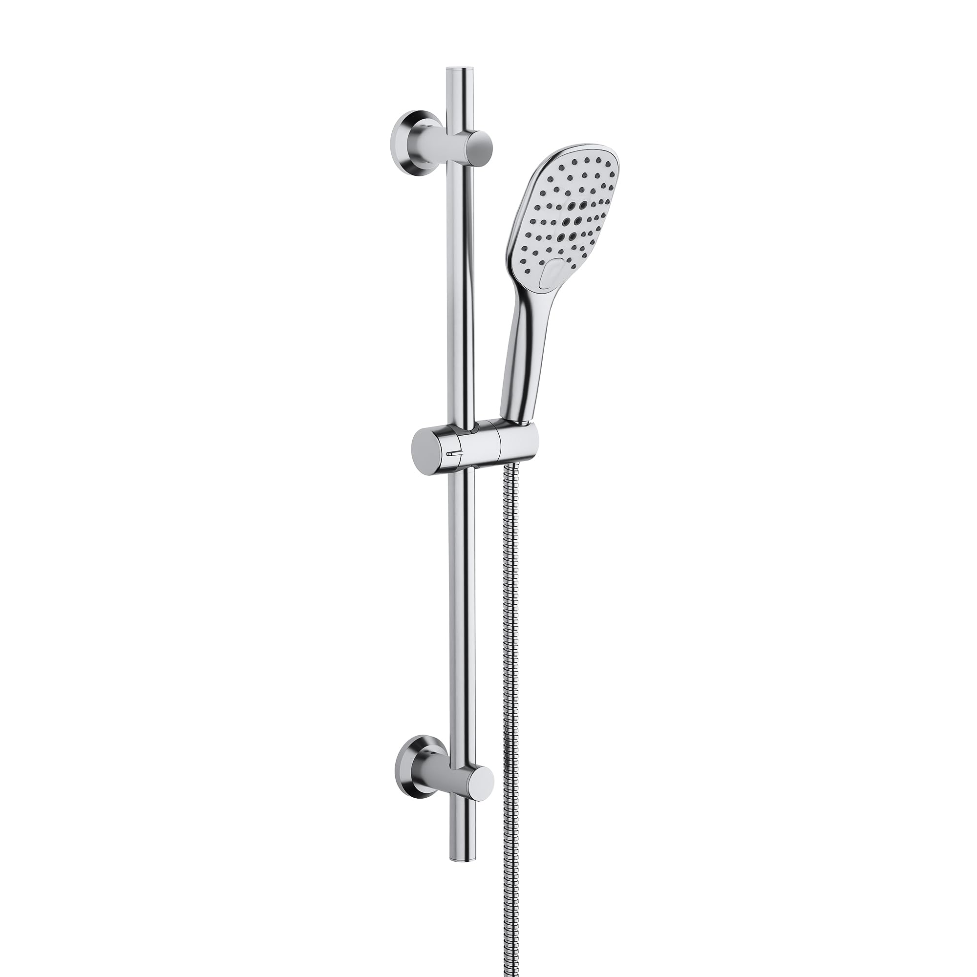 JOHO Edelstahl Duschstange 70 cm Chrom Duschbrause mit Schlauch und Halterung, Brausestangeset mit Duschkopfhalter und Handbrausesch-Duschset mit 3 Strahl Handbrause (HB1210CP)