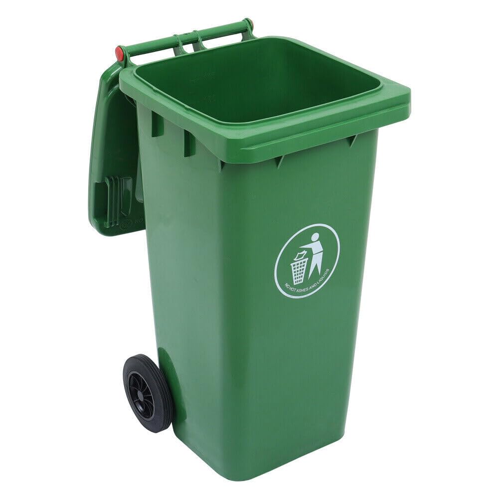 Panana Blue/Green/Black Wheelie Bin,Garden Outdoor Bin Large 240L Waste Disposal Dustins with Rubber Wheels for Commercial,Flats,Garage,Warehouse,Industrial (Green)