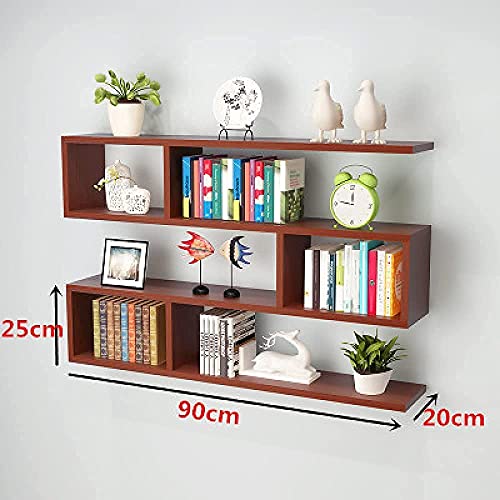 Étagère murale en bois massif marron grand format pour optimiser vos rangements - 4