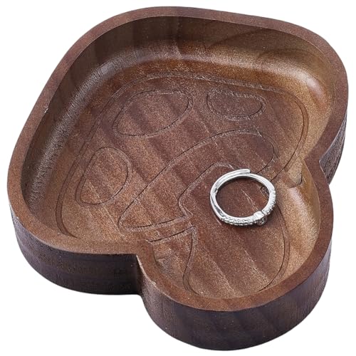 PRESSINART Porte Bague Bois Coupelle Bijoux Plateau Bois Forme Champignon Mignon pour Bagues Boucles D Oreilles Organisateur Bijoux Decoratif pour Maison Chambre Salon Bureau Coiffeuse Cadeau