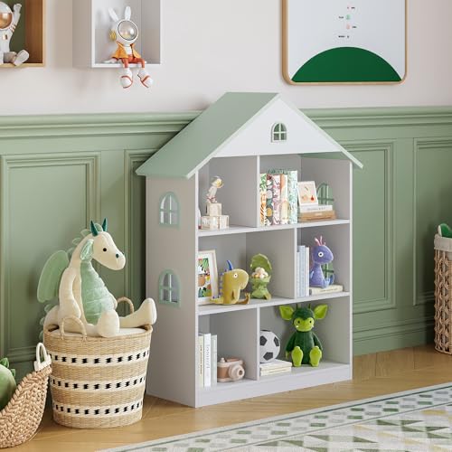 Il design della nostra libreria è arricchito da dettagli affascinanti che la trasformano in un elemento decorativo per la cameretta. Il tetto spiovente, insieme alle adorabili finestrelle, richiama l’immagine di una piccola casetta per bambole, catturando l'immaginazione dei bambini. Lo stile incantevole stimola la creatività, invitando i piccoli utenti a interagire con il proprio spazio in modo divertente e originale.
