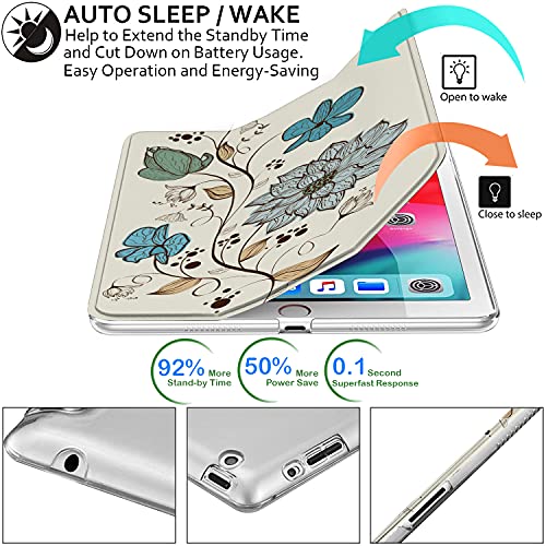Image of DuraSafe Cases for iPad 9.7 Inch 4 3 2 Generation [iPad 4th 3rd 2nd Old Model ] A1458 A1416 A1395 A1458 A1416 A1395 MC705HN /A MD328HN /A PrintediPad Cover with Frosted Hard Back - Watercolor Flowers
