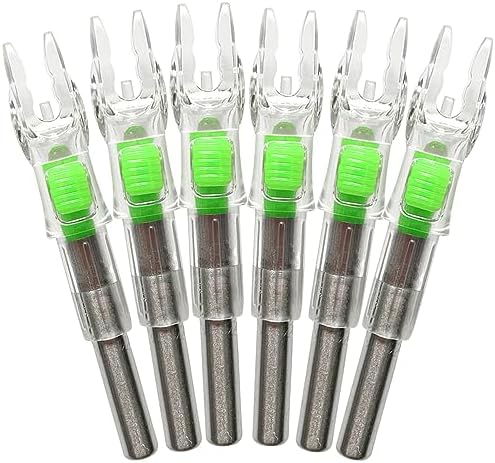 JIANZD Lighted Nocks for Arrows 6Pcs Led Archery Nocks with .204″/5.2mm Inside Diameter