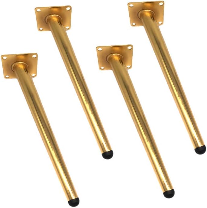 SBTXHJWCGLD 4 Furniture Legs, Tilt Furniture Feet Metal Furniture Support Legs Sofa Legs Cabinet Legs Table Legs Bed Legs As Replacement Feet, DIY Hardware Furniture Accessories, Gold(20cm)