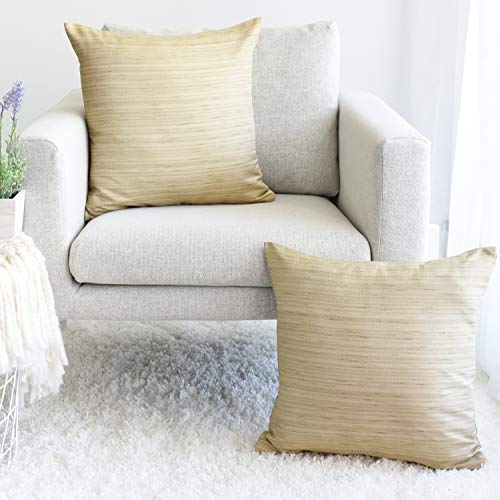 Image of The White Petals Beige Pillow Cases for Sofa, Couch & Bed (20x20 inch, Pack of 2)