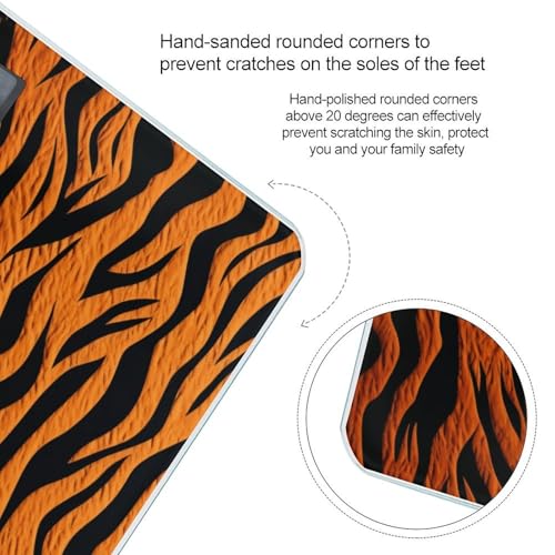 Báscula de baño digital con diseño naranja Tiger Stripes miniatura 4