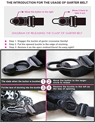 Ohyeahlady Mesh Plus Size Black Garter Belts With Vintage Straps Clip Clasp For Stockings Lingerie With G-String Xl-Xxl #TOP4