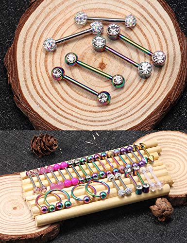 image for Dyknasz 14 Pairs Nipple Rings Elegant CZ Nipple Shield Ring Straight B