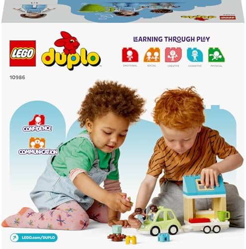 LEGO DUPLO Kasabası Tekerlekli Aile Evi 10986 – 2 Yaş ve Üzeri Çocuklar için Hediye Fikri, Tekerlekli Oyuncak Ev, Araba, Kamp Ateşi, Fincan ve 2 Figür İçeren Yaratıcı Oyuncak Yapım Seti (31 Parça) - Görsel 4