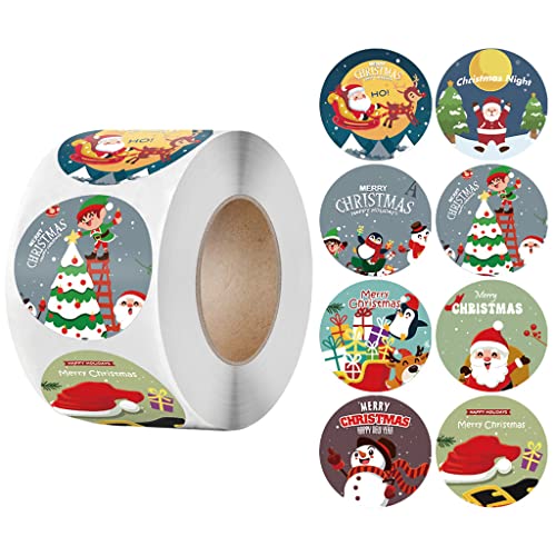 Rollo de 500 calcomanías de regalo aptas para el paquete, botella de agua, libro, bloc de notas, calendario, suministros de fiesta de Navidad