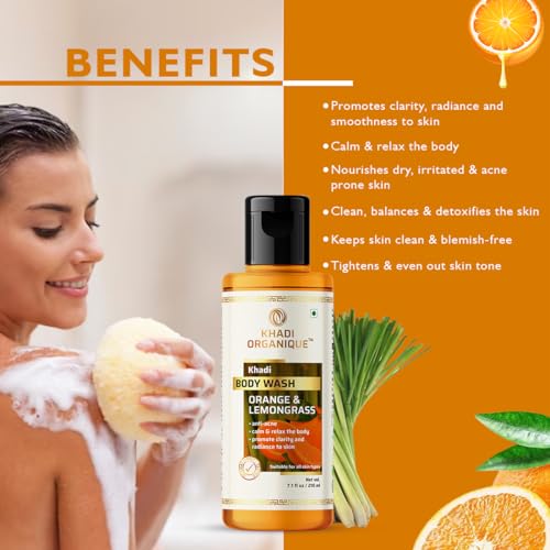 Image of Khadi Organique Orange & Lemongrass Body Wash 210 ML