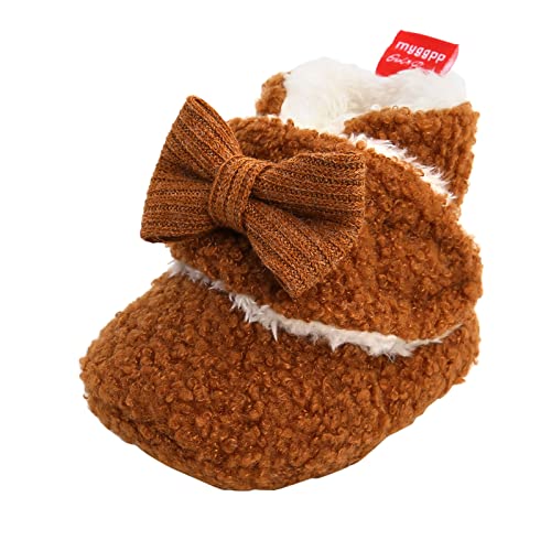 Unisex Fleece Baby Booties, Soft Sole and Non Slip | Stay On Slipper Socks for Infant/Toddler Fleece Snow Boot