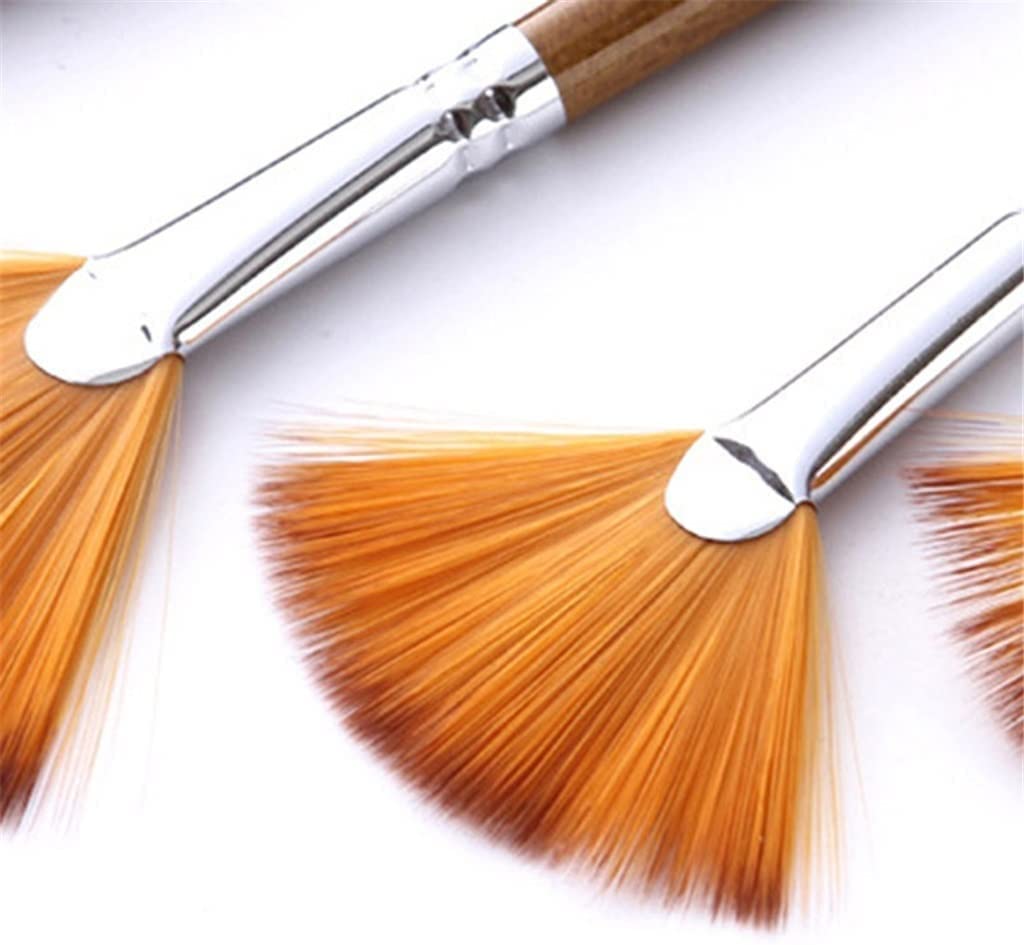 XBTGS Set di 9 pennelli a forma di ventaglio in nylon per pittura ad acquerello per pittura scolastica forniture artistiche,