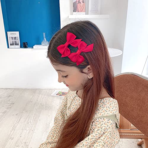 Pinzas de cabello con lazo rojo para niñas, 2 piezas miniatura 3