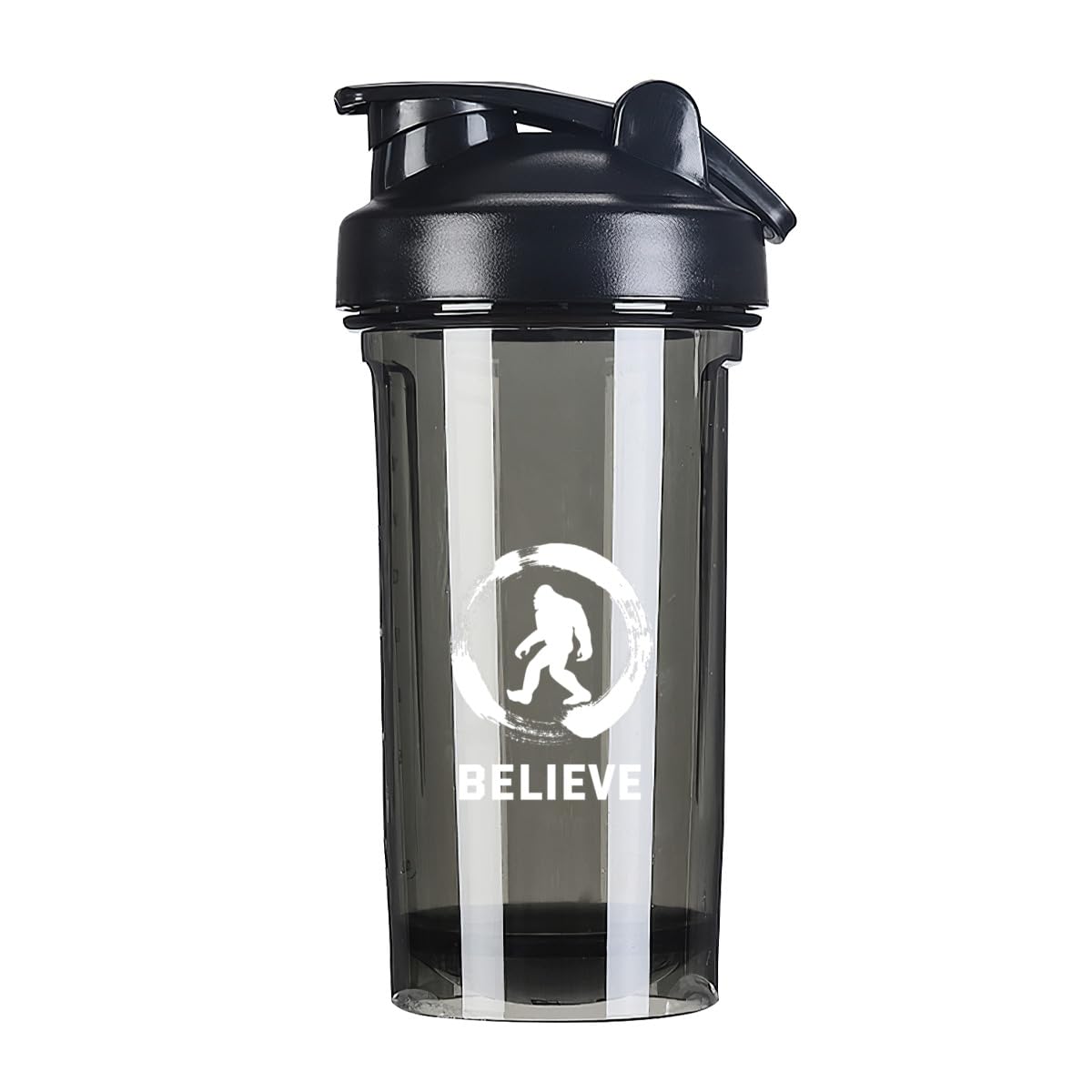Believe in Bigfoot 2 18 Ounce Shaker Bottle Drink Mixer Leak-proof Pre Workout Protein Shakes Meal Replacement Shakes Bottles 500ML/18 Oz Black