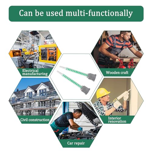 20 Stück Statikmischer 1:1 Mischerspitzen Kunststoffkleber Mischrohr Mixtülle für 2k Kleber Statikmischdüse Mischerdüsen für Rohrstrom AB Mischdüse (Grün)