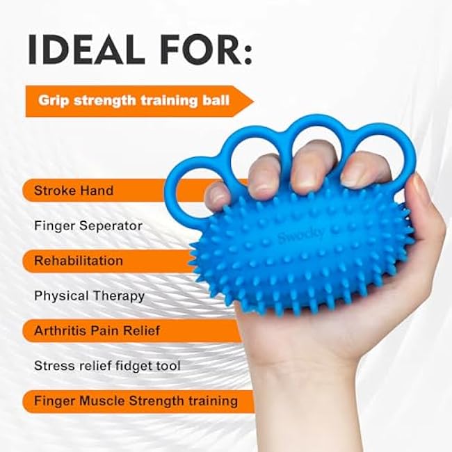 Swokcy Stress Balls for Adults ¨C Hand Exercise Ball & Squeeze Ball Grip Strength Trainer for Finger Therapy, Stress Relief, and Hand Workout(2 pack)