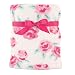 Hudson Baby Super Plush Blanket, Pink Roses, 30" x 40"