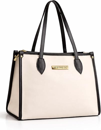 AESTHETIC HANDBAGS Women's Laptop Tote Bag Stylish Office Handbag for Women | Large Capacity Ladies Shoulder Bag | Premium...