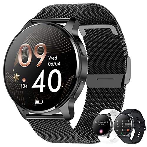 Erkwei Smartwatch Damen mit Telefonfunktion 1,32' HD-Touch Screen...